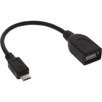 InLine InLine® Micro-USB OTG-adapterkabel, Micro-B male naar USB A female, 0,1m