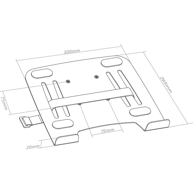 InLine® notebookhouder met VESA 75 adapter
