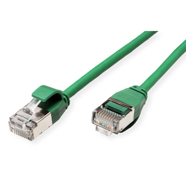 ROLINE F/UTP DataCenter Patchkabel Cat.6A (Class EA), LSOH, extra dun, groen, 0,3 m