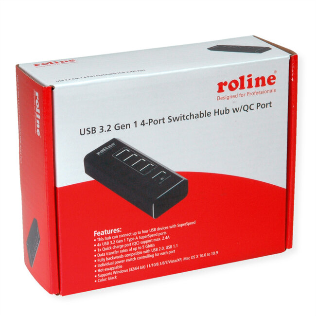 ROLINE USB 3.2 Gen 1 Notebook Hub 4 poorts + 1x opladen