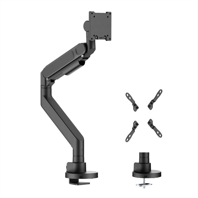 ROLINE LCD-Monitorhalterung mit Gasfeder, Tischmontage, hochbelastbar bis 27kg, <144,78cm (57")