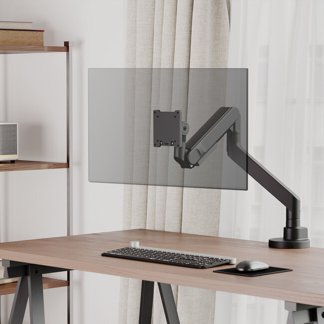 ROLINE LCD-Monitorhalterung mit Gasfeder, Tischmontage, hochbelastbar bis 27kg, <144,78cm (57")