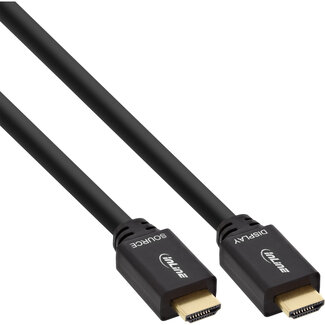 InLine InLine® HDMI High Speed kabel met ethernet, male / male, actief, zwart/goud, 30m