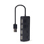 USB 2.0 4-poorts hub met schakelaars, zwart