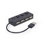 USB 2.0 4-poorts hub met schakelaars, zwart