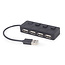 USB 2.0 4-poorts hub met schakelaars, zwart