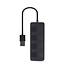 USB 2.0 4-poorts hub met schakelaars, zwart