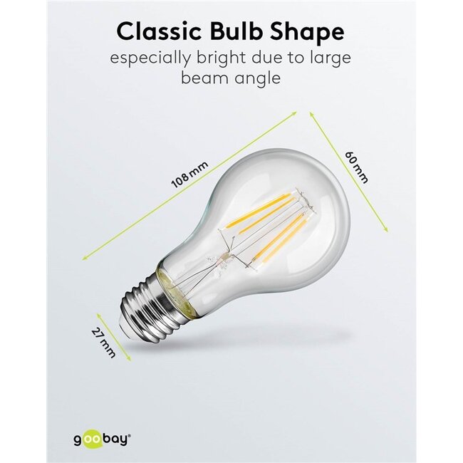Goobay LED-filamentlamp | warm wit | E27 | A60 | 4W