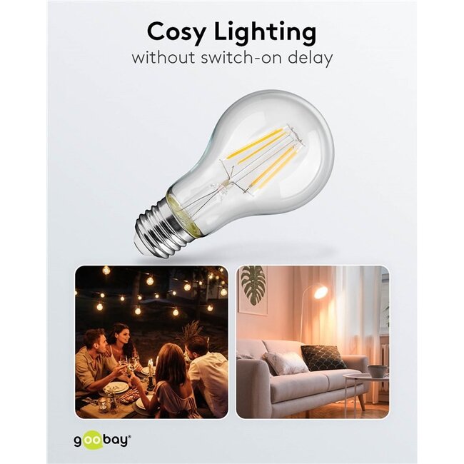 Goobay LED-filamentlamp | warm wit | E27 | A60 | 4W