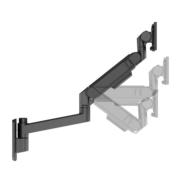 ROLINE LCD-Monitorhalterung mit Gasfeder, Wandmontage, hochbelastbar bis 27kg, <144,78cm (57")