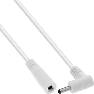 InLine InLine® DC-verlengkabel, haakse stekker, 3,5 x 1,35 mm, wit, 5 m