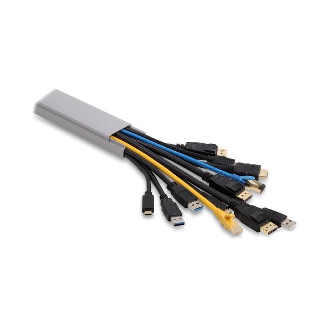 Delock Cable Duct self-adhesive with sliding cover 40 x 19 mm incl. connector - length 1 m pack of 2 pcs grey