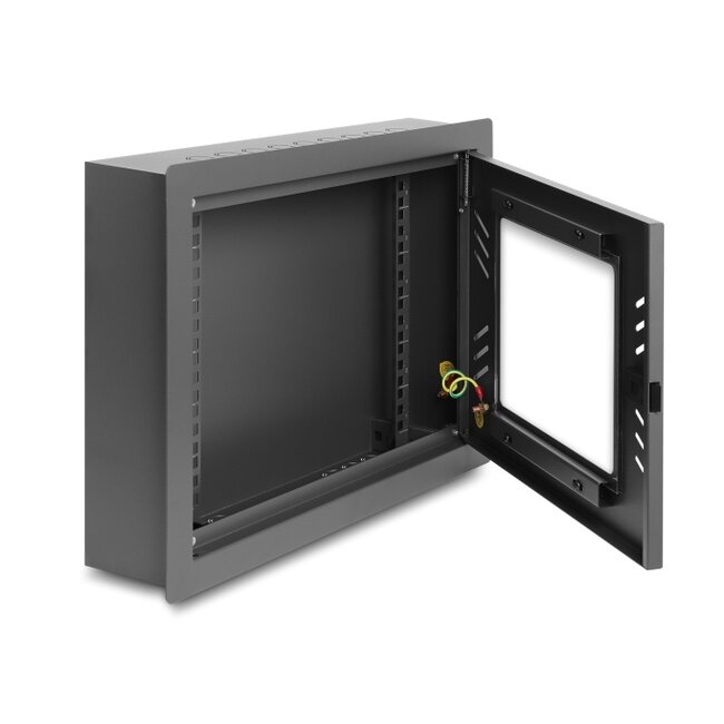 Delock 12″ Network Cabinet / Control Cabinet with removable Front Cover 6U black