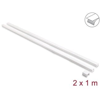 DeLOCK Delock Cable Duct self-adhesive with sliding cover 24 x 14 mm incl. connector - length 1 m pack of 2 pcs white