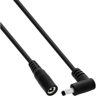 InLine InLine® DC-verlengkabel, haakse stekker, 4,0 x 1,7 mm, zwart, 3 m