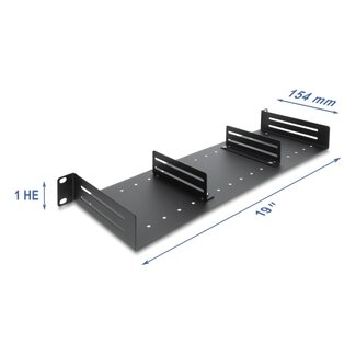 DeLOCK Delock 19″ 1U Shelf with 2 adjustable dividers up to 154 mm deep max. 6 kg load capacity black