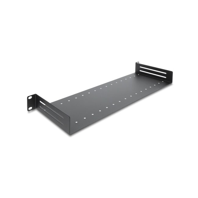 Delock 19″ 1U Shelf with 2 adjustable dividers up to 154 mm deep max. 6 kg load capacity black