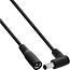 InLine® DC-verlengkabel, haakse stekker, 5,5 x 2,1 mm, zwart, 2 m