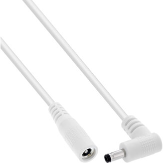 InLine InLine® DC-verlengkabel, haakse stekker, 4,0 x 1,7 mm, wit, 3 m