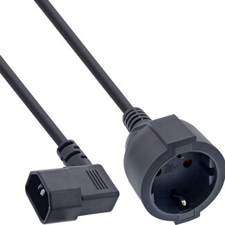 InLine InLine® Netadapterkabel, IEC C14 Schroefdraad Naar Geaard Stopcontact, 2m