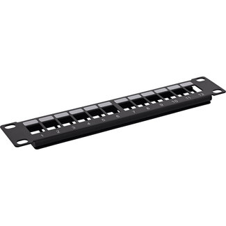 InLine InLine® 10" leeg paneel 12-voudig, voor Keystone modules, 1U, zwart