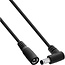 InLine® DC-verlengkabel, haakse stekker, 5,5 x 2,5 mm, zwart, 2 m