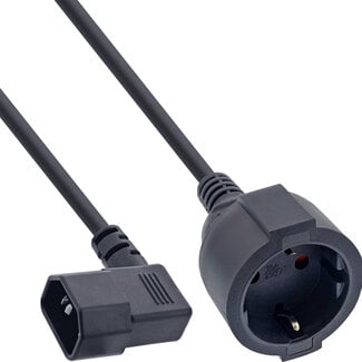 InLine InLine® Netadapterkabel, IEC C14 Schroefdraad Naar Geaard Stopcontact, 1m