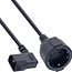 InLine® Netadapterkabel, IEC C14 Schroefdraad Naar Geaard Stopcontact, 1m