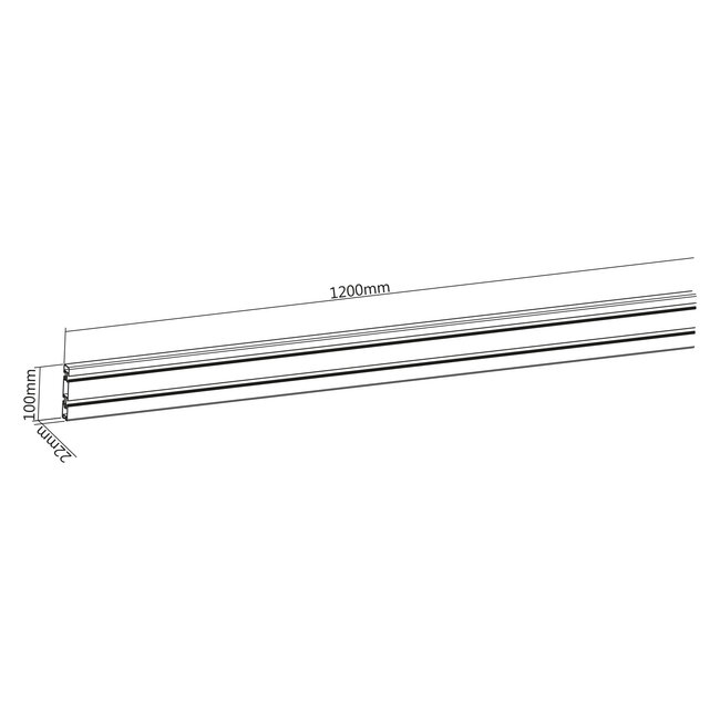 InLine® Slatwall Panel aluminium, voor wandmontage, wit, 1,2m