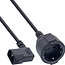 InLine® Netadapterkabel, IEC C14 Schroefdraad Naar Geaard Stopcontact, 0,5m