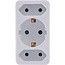 InLine® wandcontactdoosadapter, randaardestekker naar 2x Euro + 1x SK, wit
