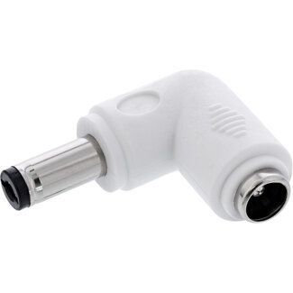 InLine InLine® DC-adapter, 5,5 x 2,1 mm, stekker/bus, haaks, wit