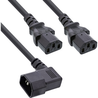 InLine InLine® Y-Voedingskabel, IEC, 1x C14 Haaks Naar 2x C13, 1,8m