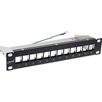 InLine InLine® 10" patchpaneel lege plaat 12x, voor Keystone modules, 1U, RAL9005 zwart