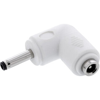 InLine InLine® DC-adapter, 3,5 x 1,35 mm, stekker/bus, haaks, wit