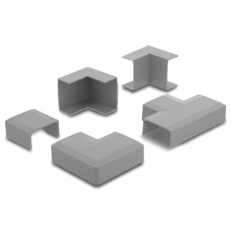 DeLOCK Delock Connector for 40 x 19 mm cable duct, set 5 pcs grey