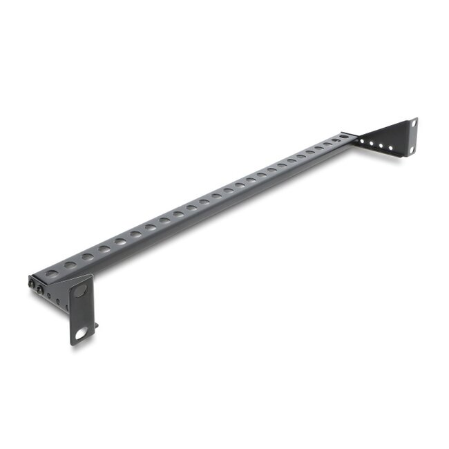 Delock 19″ 1U Cable Management Panel / Cable Routing Panel depth adjustable 40 - 90 mm black