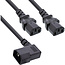 InLine® Y-Voedingskabel, IEC, 1x C14 Haaks Naar 2x C13, 1m