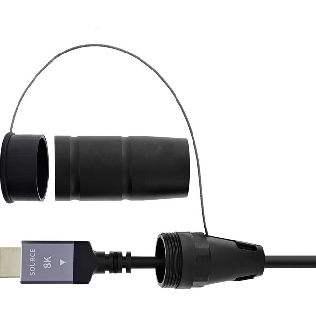 InLine HDMI active optical cable (AOC) op haspel | gepantserd | HDMI2.1 (8K 60Hz + HDR) | 90 meter