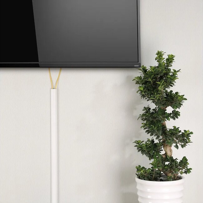 Roline muur kabelgoot | 110 x 3,3 cm | aluminium | wit