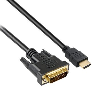 S-Impuls DVI - HDMI kabel | DVI-D Dual Link | verguld | zwart | 1 meter