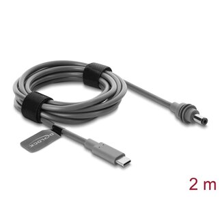 DeLOCK Delock USB Type-C™ male to DC 5.5 x 2.1 mm Cable compatible with Starlink Mini, 2 m grey