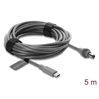 DeLOCK Delock USB Type-C™ male to DC 5.5 x 2.1 mm Cable compatible with Starlink Mini, 5 m grey