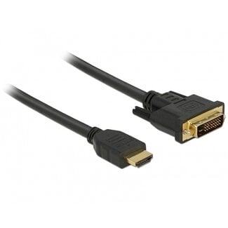DeLOCK Premium DVI - HDMI kabel | DVI-D Dual Link | verguld | zwart | 1,5 meter