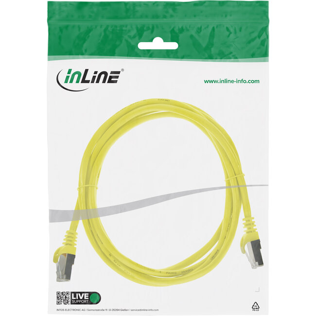 InLine® Patchkabel, SF/UTP, Cat.5e, geel, 2m