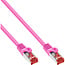 InLine® Patchkabel, S/FTP (PiMf), Cat.6, 250 MHz, PVC, koper, roze, 10m
