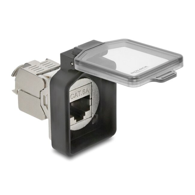 Delock D-Type Module Protective Cover black / transparent - Dust Protection with automatic flap door