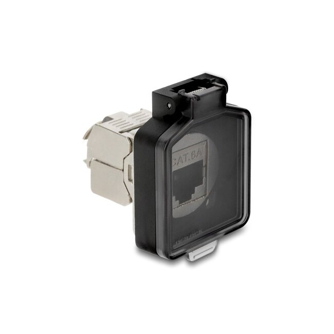 Delock D-Type Module Protective Cover black / transparent - Dust Protection with automatic flap door