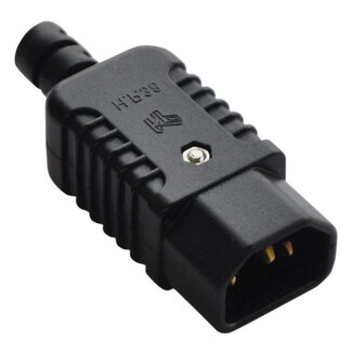 Electrovision C14 stroomstekker | recht | heavy-duty | zwart