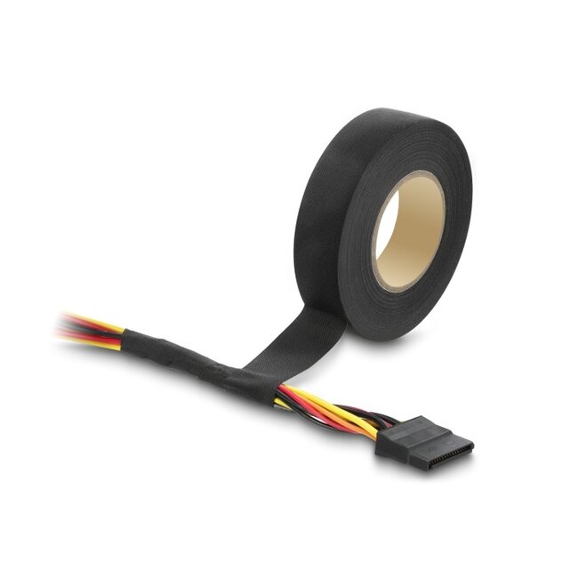 Delock Cloth Adhesive Tape 25 m x 19 mm untearable self-adhesive black